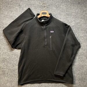 Patagonia Men's Better‎ Sweater Quarter Zip Jacket Size Medium Black  Sty25521